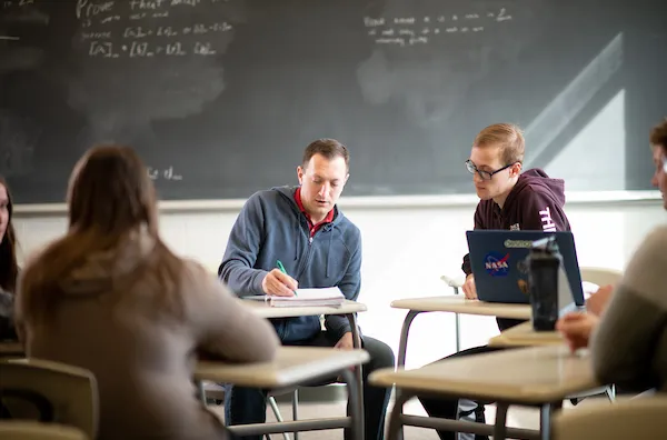 Students studying mathematics