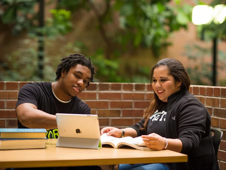 Students studying